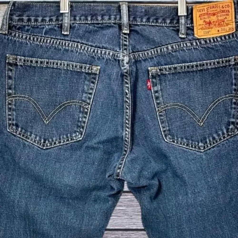 VTG 2000's Levi's 559 Men's Jeans Relaxed Straight Dark wash W38 X L30‎ Y2K